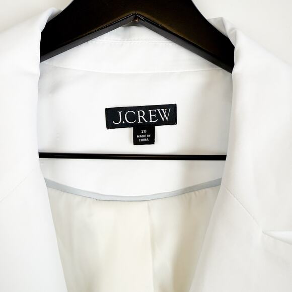 J.Crew Tuxedo Blazer Jacket in Drapey Viscose White - Plus Size 20 - Picture 3 of 12